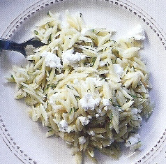 Κριθαράκι άσπρο  με ξινομυζήθρα και άνηθο
                  